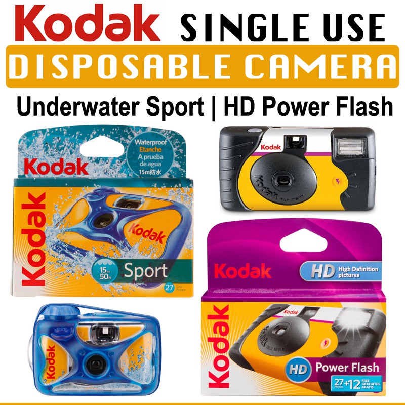 KODAK Sport Underwater Single-e Disposable Camera With 800 Speed 27-Exposure Film, 35mm (2-Pack - 10