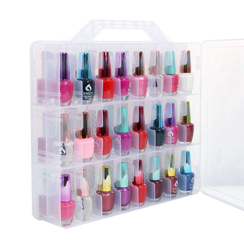 Nail Polish Organizer Holder Case For 48 Bottles Dividers Space