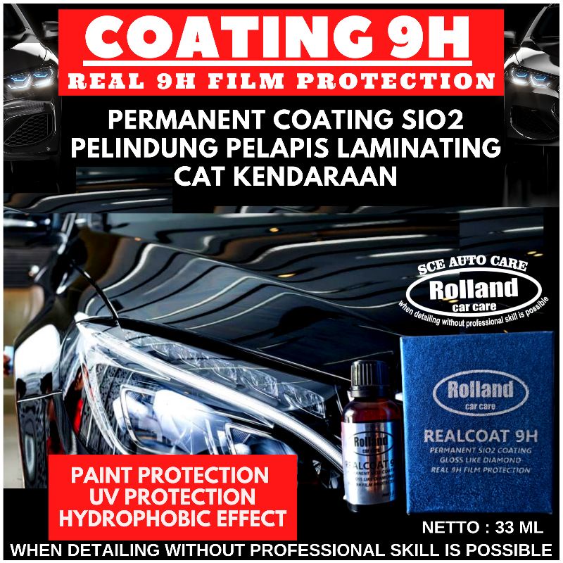 Nano ceramic 9H permanen coating Si02 Gloss like diamond real 9H film protection  realcoat 9h 33ml  Rp189,999