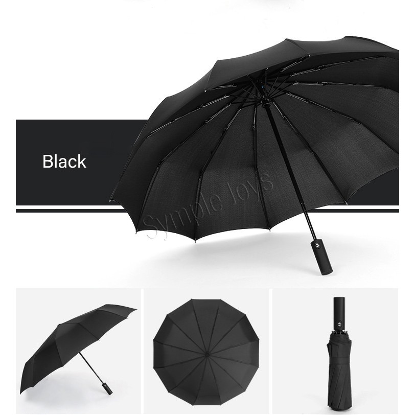 Automatic Umbrellas Anti UV Coating Folding Umbrellas Vedouci Folding Umbrella 10 Ribs Compact Travel Umbrella with Teflon Coating Black 