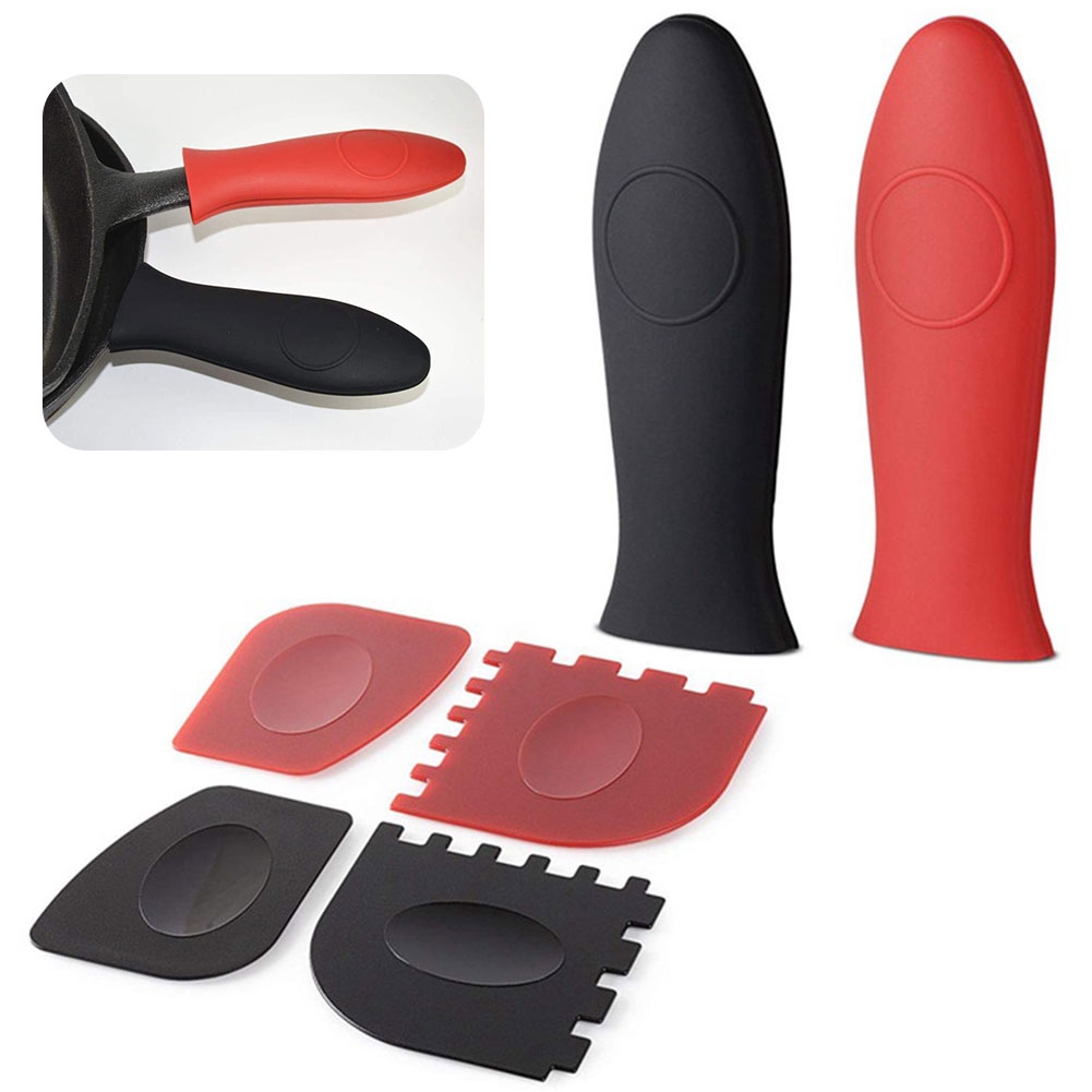 6pcs/set Cookware Kitchen Grip Sleeve Skillet Heat Resistant Silicone