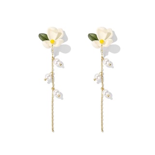 Image of thu nhỏ Asymmetrical Gardenia Tassel Earrings Female Summer Mori Lady Pearl 2022 New Style 58wf6.sg #7
