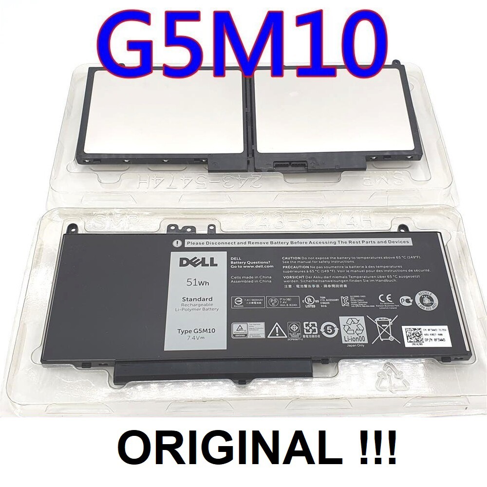 Genuine Original 51wh Dell 6mt4t Latitude 15 5000 E5450 E5570 E5550 L5550 8v5gx 6mt4t R0tmp Rotmp Battery G5m10 Shopee Singapore