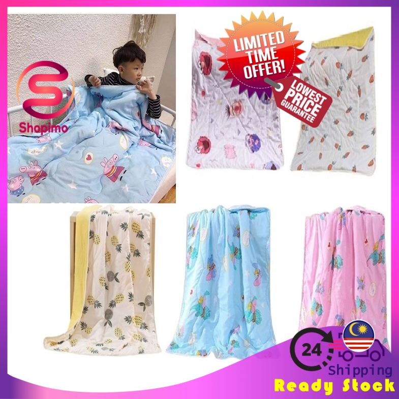 Shop Malaysia Cute Design Breathable Smooth Cartoon Cool Blanket For Kids Sofa Bed Nap Soft Lightweight Summer Shopee Singapore