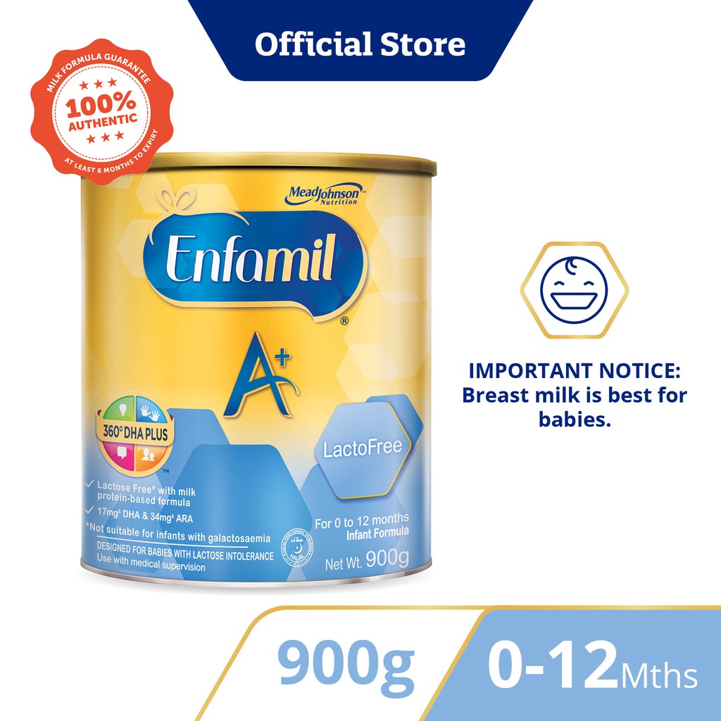 Enfamil A Stage 1 Lactofree Infant Formula Baby Milk Powder 360dha 0 12m 900g Shopee Singapore
