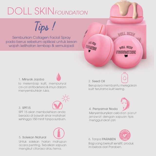Shop Malaysia Doll Skin Foundation Sendayu Tinggi Shopee Singapore