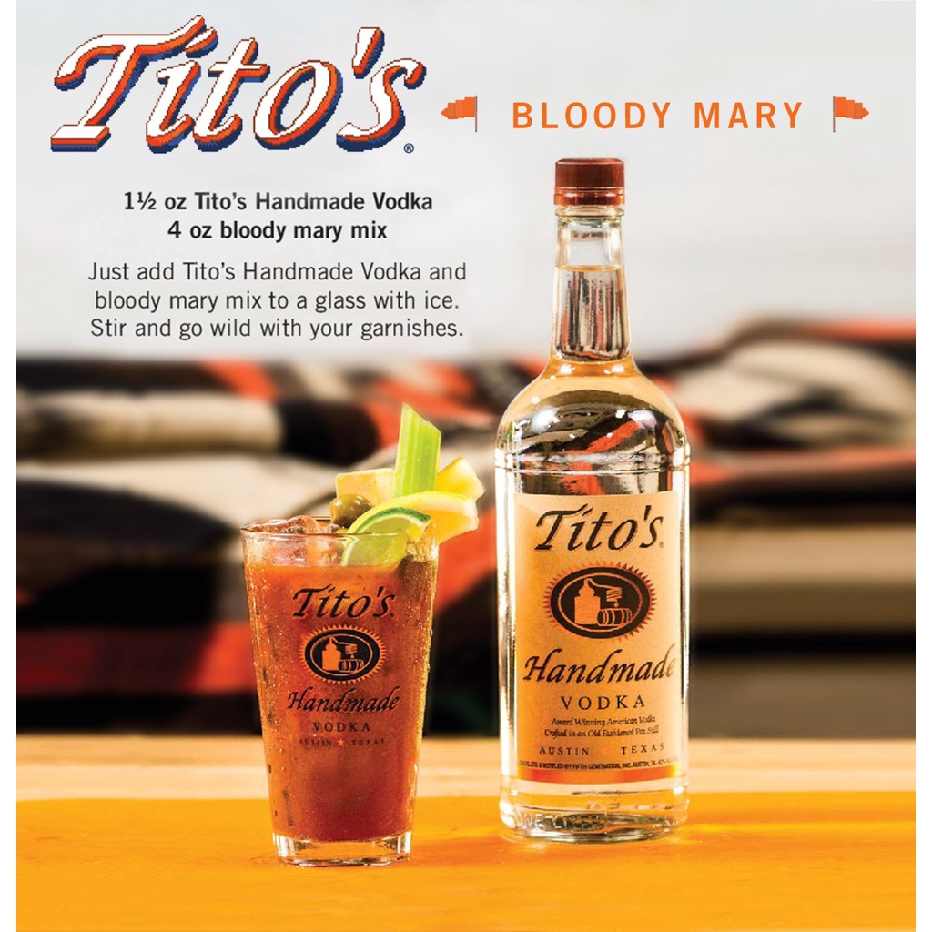 Tito S Handmade Vodka Glass Bottle 750 Ml 40 Percent Abv Shopee Singapore