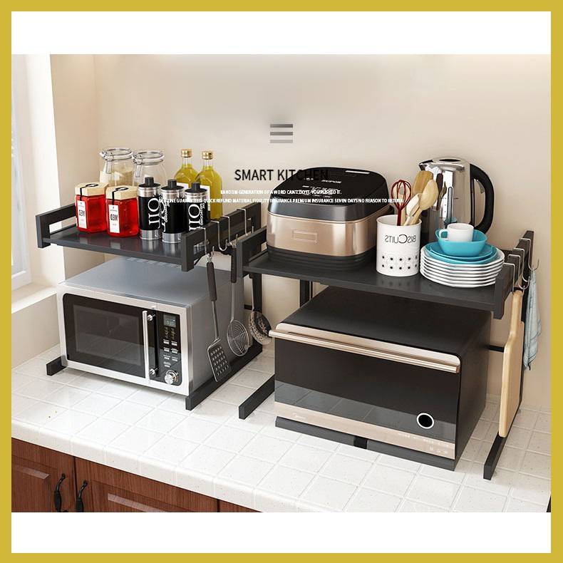 [ Free Hooks !!! ] Stainless Steel Kitchen Oven Rack Microwave Rack