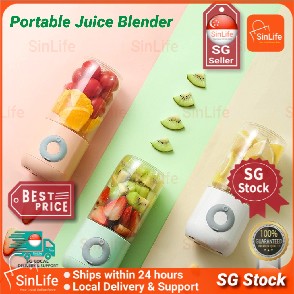 [🇸🇬 SG Stock]Portable Juicer 4 Blade Smoothie Blender， Electric Puree