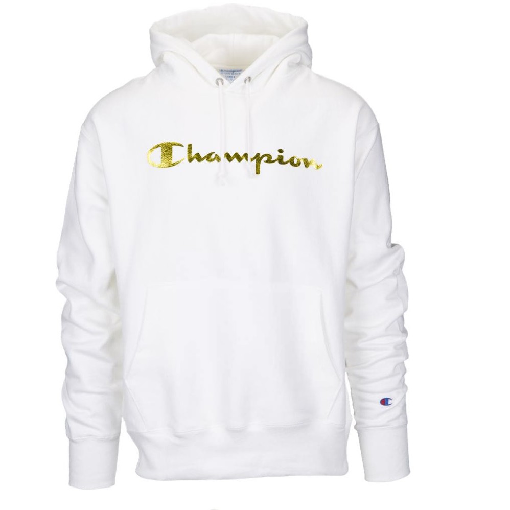 white and gold hoodie
