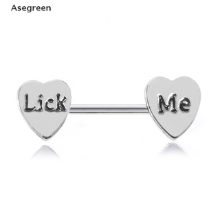 Image of thu nhỏ [Asegreen] 2Pc Stainless Steel Heart Barbell Letter Nipple Ring Helix Piercing Body Jewelry Good goods #4