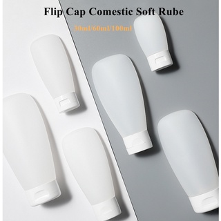 30ml/60ml/100ml Flip Cap Lotion Hose Bottles Frosted Cosmetic Soft Rube Bottle Refillable Facial Cleanser Squeeze Container Travel Portable Reusable Shampoo Dispensering Bottle