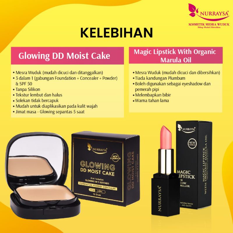 Shop Malaysia Make Up Set Nurraysa Lipstick Nurraysa Glowing Dd Moist Cake Free Serbuk Kayu Manis Shopee Singapore