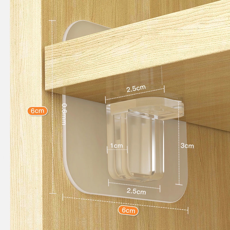 2PCS Upgraded Partition Hook, Self-adhesive Seamless Wall Hook Bracket, Nailless Bracket, Wall Screw, Wardrobe Partition Shelf