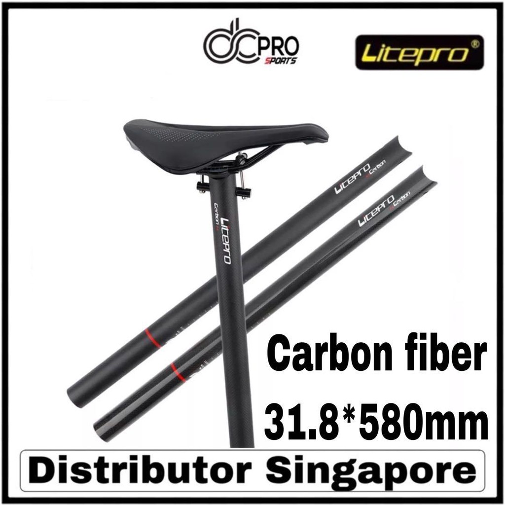 AGEKUSL Bike Seat Post Seatpost Carbon Fiber For Brompton Bike MTB 31.8mm 580mm