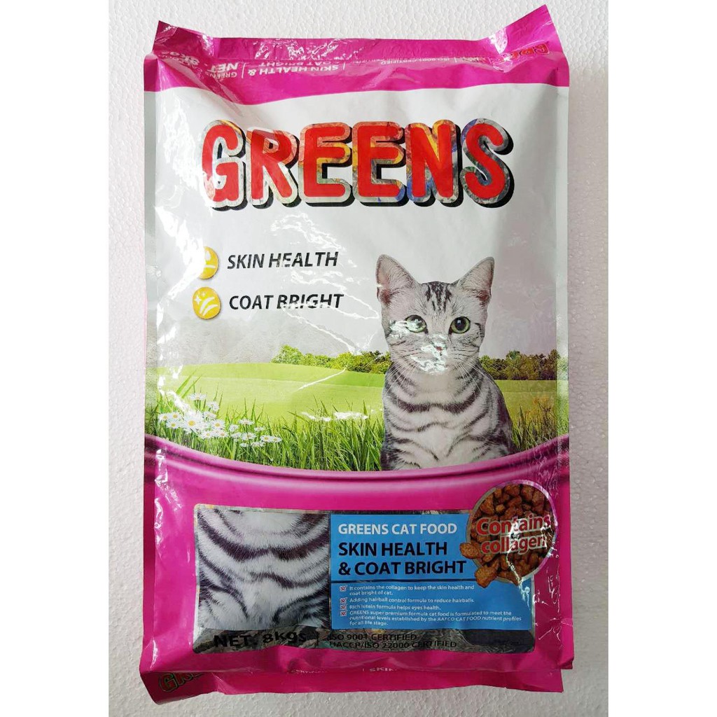 Greens Hair And Skin Coat Cat Food Makanan Kucing Jaga Bulu