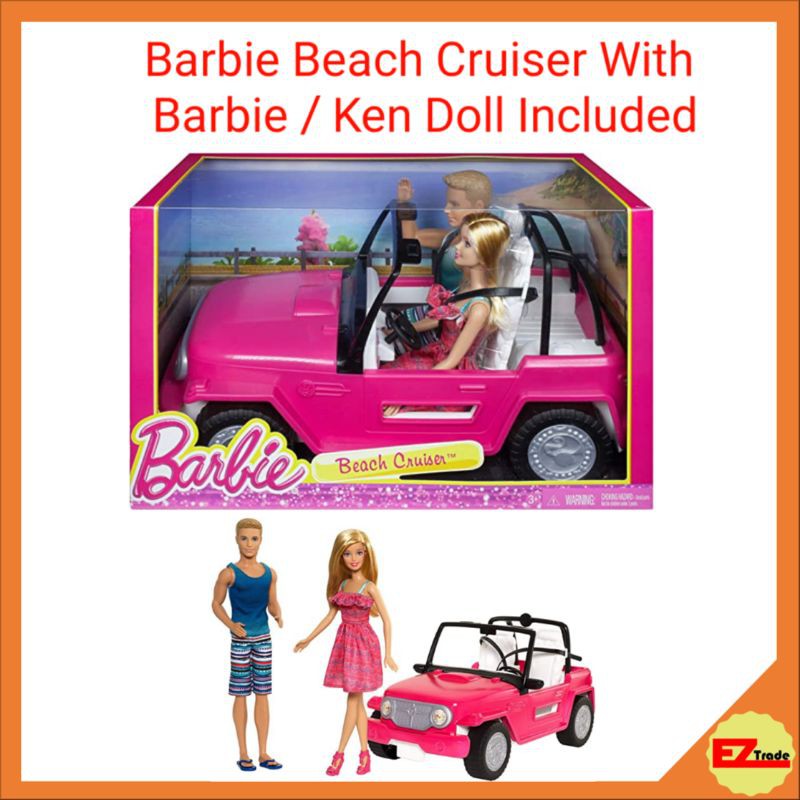 barbie beach cruiser vehicle with dolls