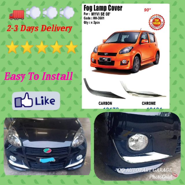 Perodua Myvi Se2 Foglamp Garnish Chrome Carbon Shopee Singapore