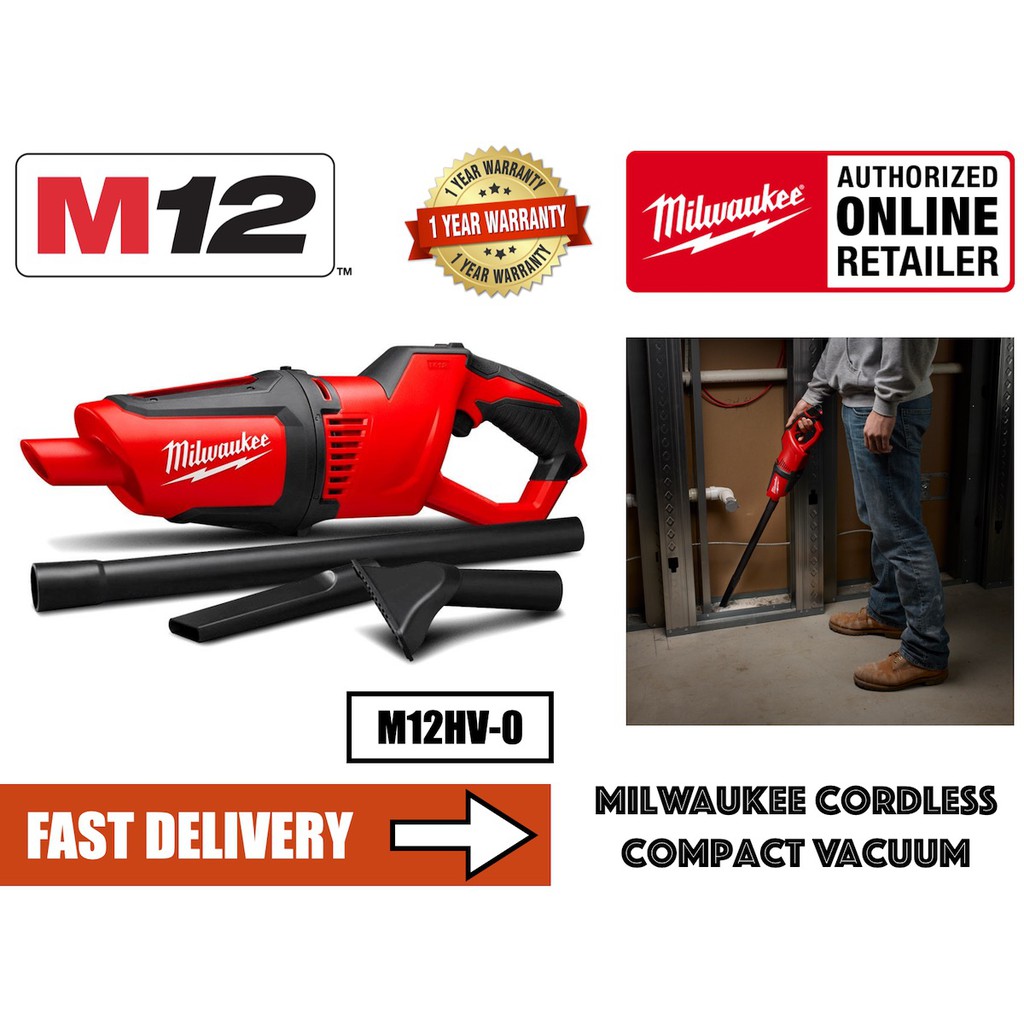 Milwaukee M12HV0 Cordless Compact Vacuum Cleaner / (Add on Battery and