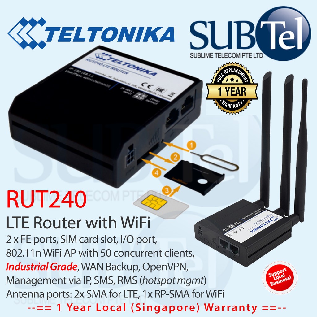 Teltonika 4 g-rut240 Compact industriale 4 G LTE Router 
