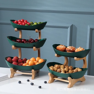 【Fruit plate】Fruit Plate Snack Plate Light Luxury European High-End Three-Layer Small Refined Net Red Fruit Plate Modern Creative Liv