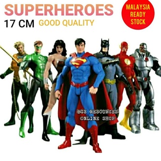 GOOD QUALITY👍 DC JUSTICE LEAGUE FIGURE 7PCS SET DC COMIC SUPERHERO TOY SUPERMAN BATMAN AQUAMAN FLASH PVC ACTION FIGURES