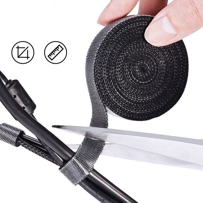 Cable Organizer Management Wire Cord Velcro cable Tie Tape Shopee
