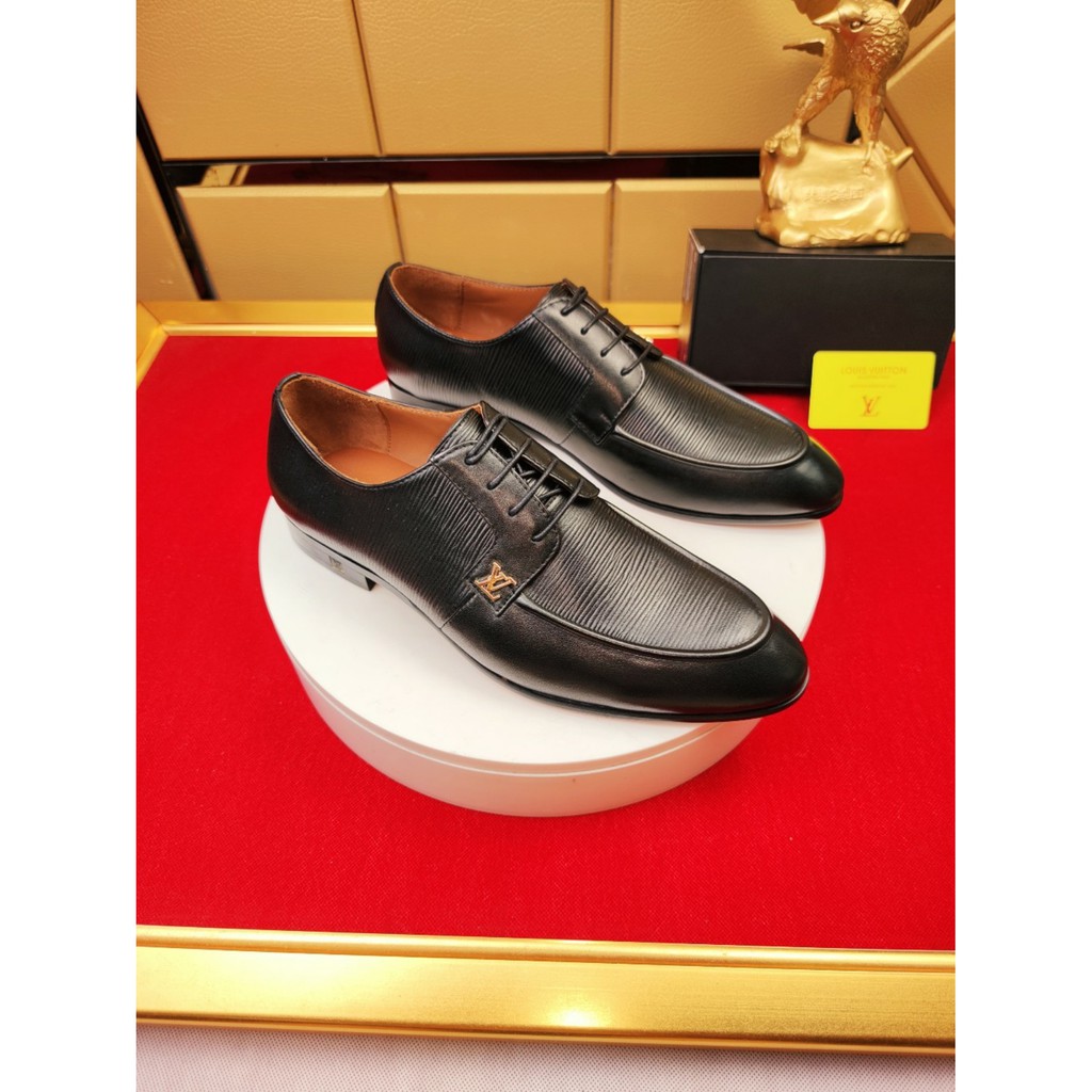 Original 2020 LV Louis Vuitton Men&#39;s Black Leather Oxfords Shoes Size: 38-45 126284 | Shopee ...