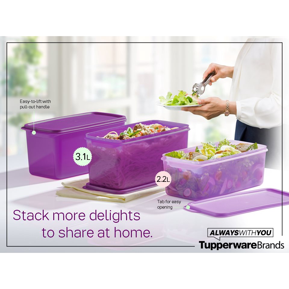 Tupperware Chill N Serve Fresh Cool Stacker Set Fridge Container Vegetables Keeper Shopee Singapore
