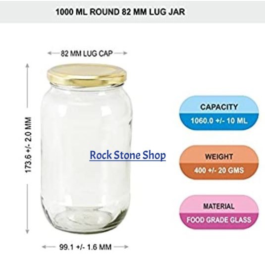 Shop Malaysia 1000ml Round Glass Jar Bottle Air Tight Storage Container For Sweet Spices Door Gift Balang Botol Kaca Bulat 圆形玻璃小罐子 Shopee Singapore