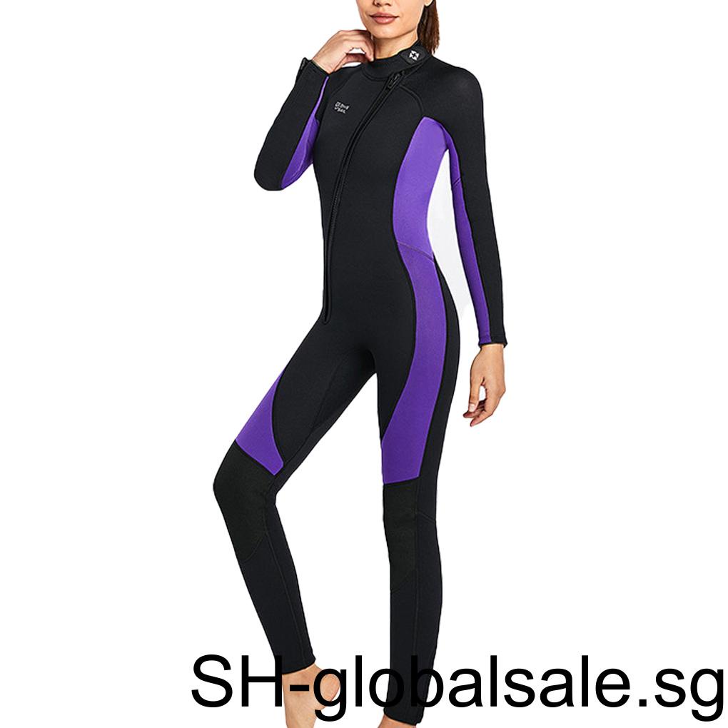 [Global] Neoprene Diving Suit Portable 3MM UPF 50  3 Layer Long Sleeve Colorful Stylish Underwater Dive Snorkelling Nylon Wetsuit