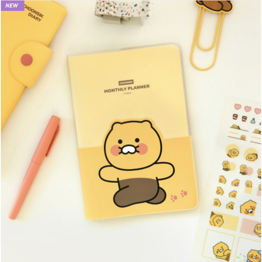 [Kakao Friends, CHOONSIK] 2023 Monthly planner, PVC pocket cover, Diary