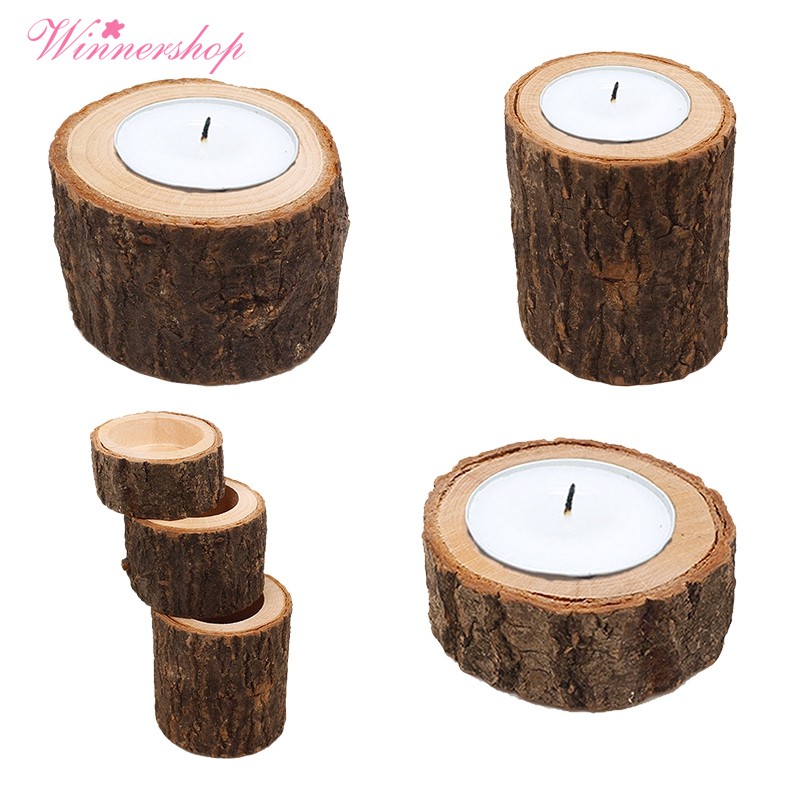 Vintage Wooden Tree Branch Candle Holder Wood Tea Light Candlelight Dinner  Deco | Shopee Singapore
