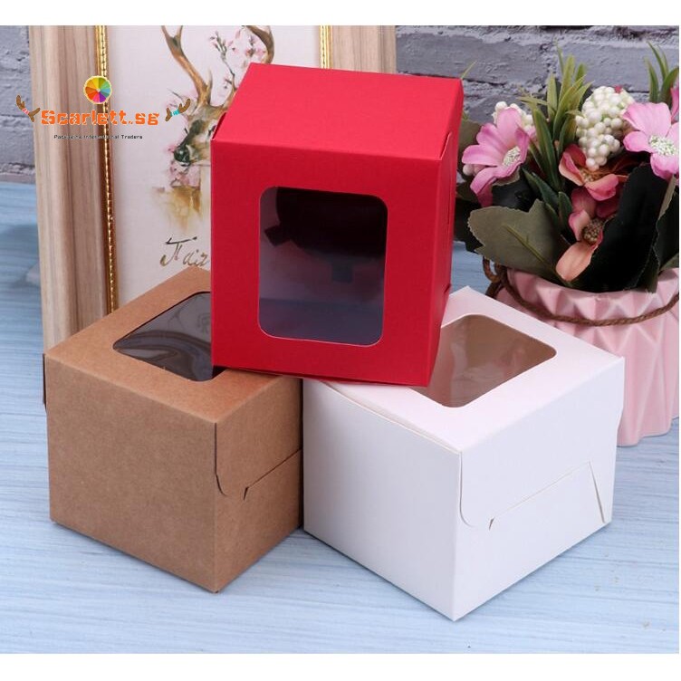 Cupcake Boxes Individual For Packaging, Cookie With Window And Handle