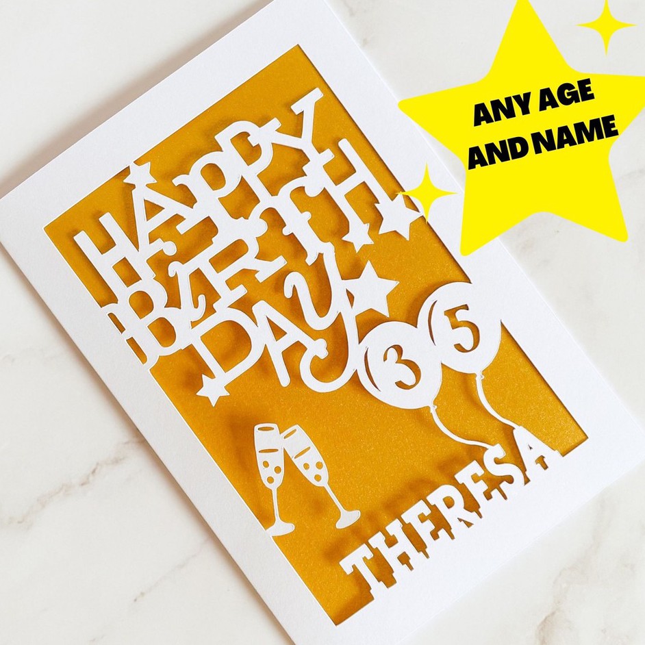 New Design Customised Personalised Birthday Card With Any Name And Age Customized Personalized Birthday Card Shopee Singapore