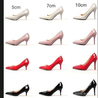 45 Super Large Size Men's Low-Heeled Single Shoes 20 New Style Pointed Patent Leather Stiletto High Heels Women Reverse String P