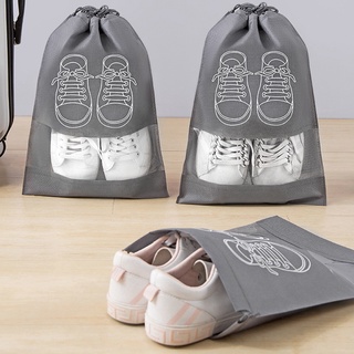 [Ready Stock][Gift with purchase] Non-woven Shoes Bag Portable Tote Drawstring Bag For Shoes Waterproof Dustproof Travel Bag