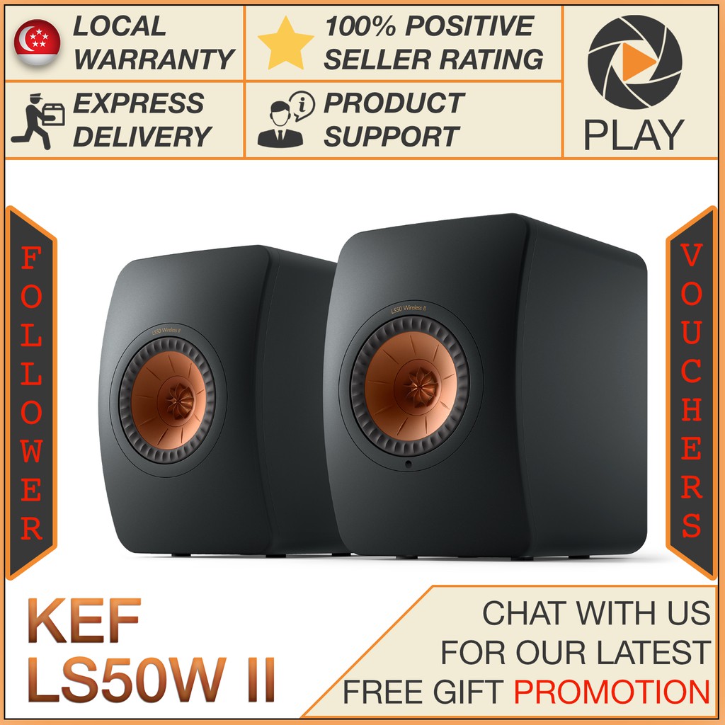 KEF LS50 Wireless II Active Bookshelf Speakers LS50W II LS50W 2 (FOC ...