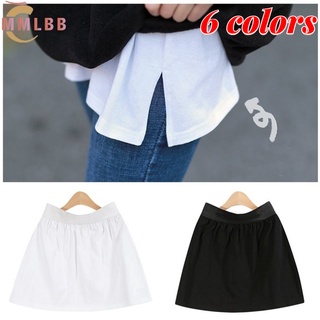 Image of Women Mini Skirt Muslimah Black White Cotton Skirt Extender Summer Korean Slit Fashion casual comfort bottoms