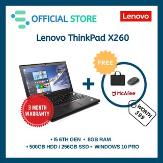 [Refurbished] Lenovo ThinkPad X260 Ultrabook Laptop | 12.5” INCH | Intel i5-6200U 6th Gen | 8GB Ram | 256GB SSD