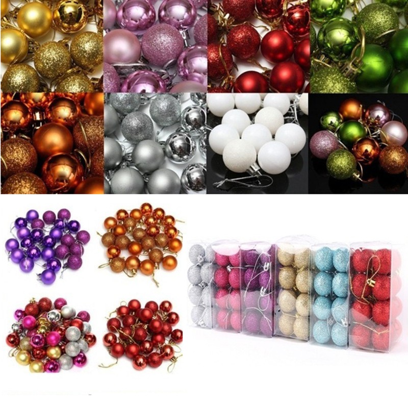 24pcs Christmas Tree Baubles Balls Decor Party Decorations