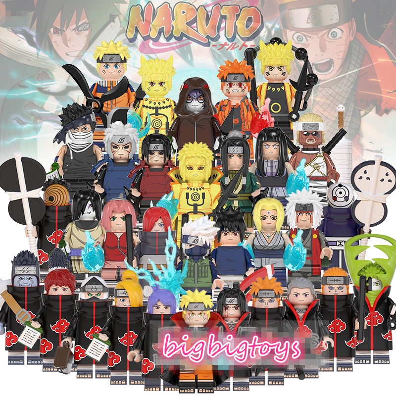 Naruto Minifigures Toys kakashi Madara Minato Comic Cartoon Building ...