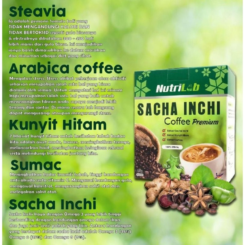 Sacha Inchi Coffee Kunyit Hitam Sumac 100 Stevia Mesra Diabetes Shopee Singapore