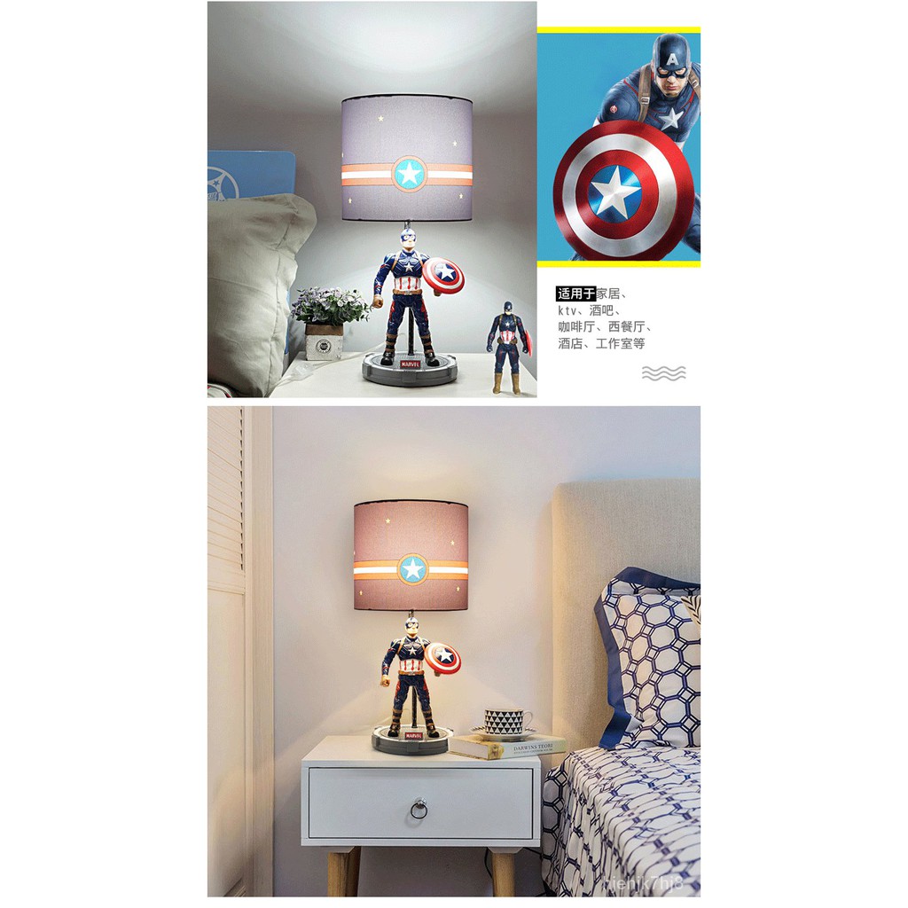 Marvel Captain America Table Lamp Children S Room Superhero Bedroom Lighting Boy Bedside Desk Writing Eye Protection Lam Shopee Singapore