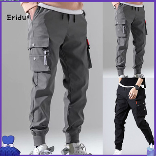 Image of ERIN Men's Wear 2 Colors Men Pants Men Simple Beam Feet Cargo Pants Breathable for Daily Life