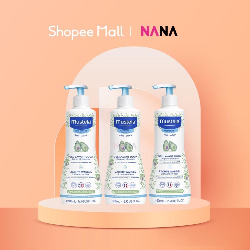 shopee x mustela brand box mustela gentle cleansing gel hair and body wash 500ml x 3pcs shopee singapore