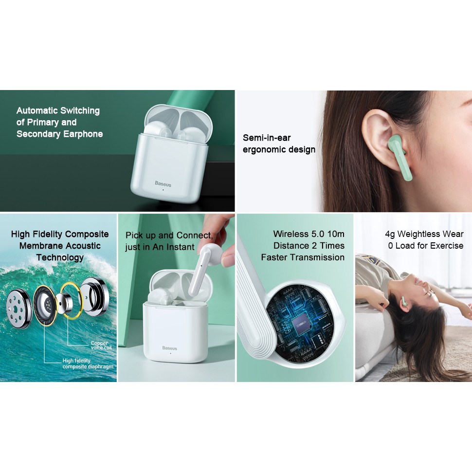 baseus w09 encok true wireless earphones black
