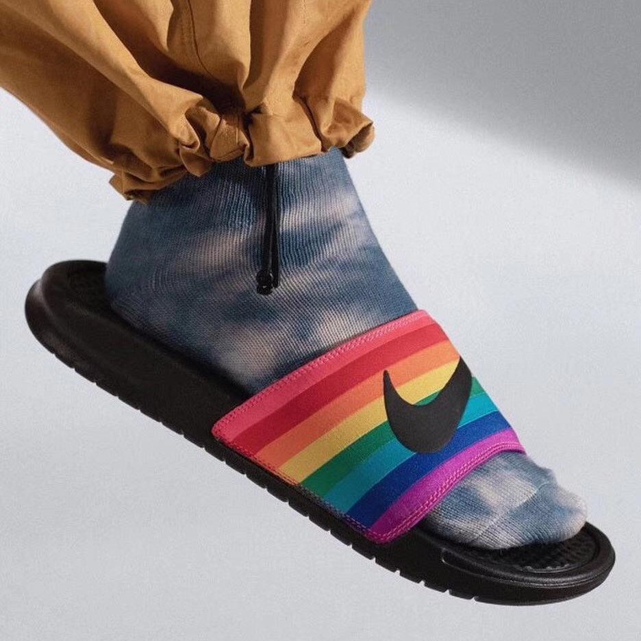 rainbow nike sandals