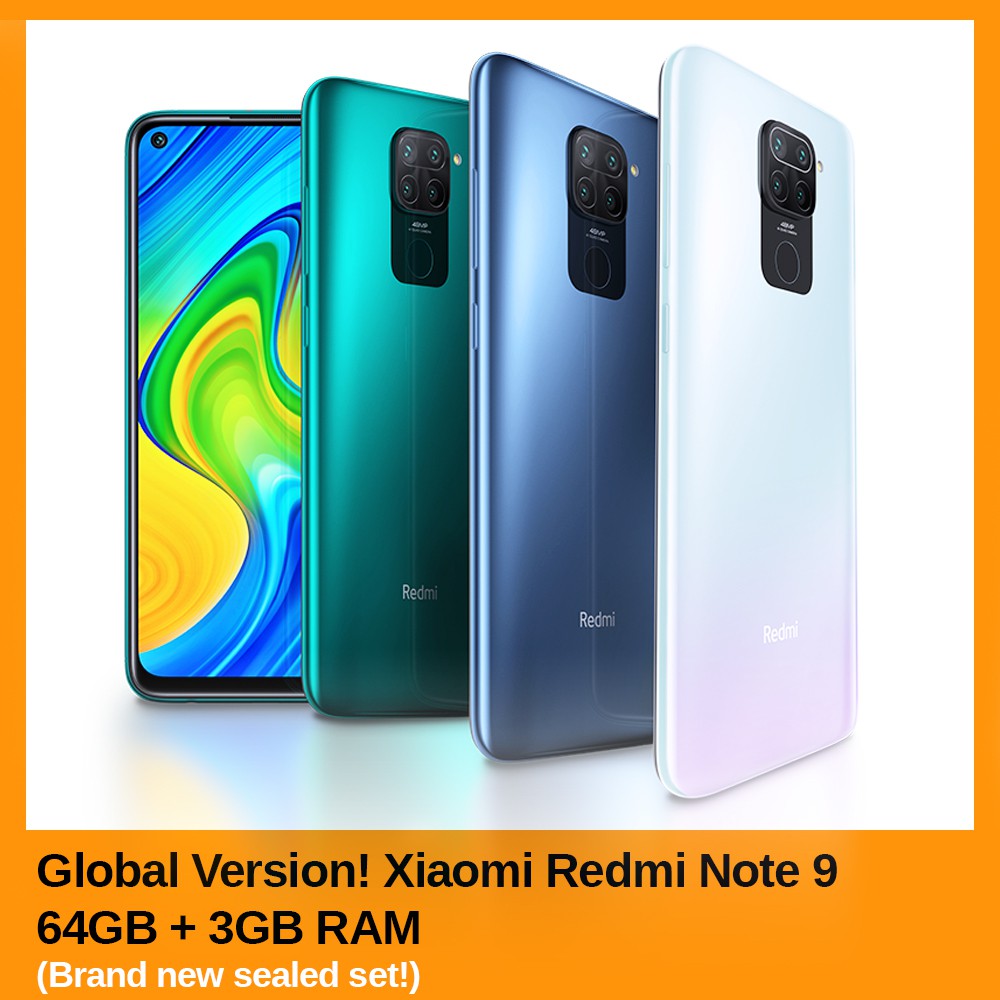 Global Version! Xiaomi Redmi Note 9 64GB + 3GB RAM (Brand  
