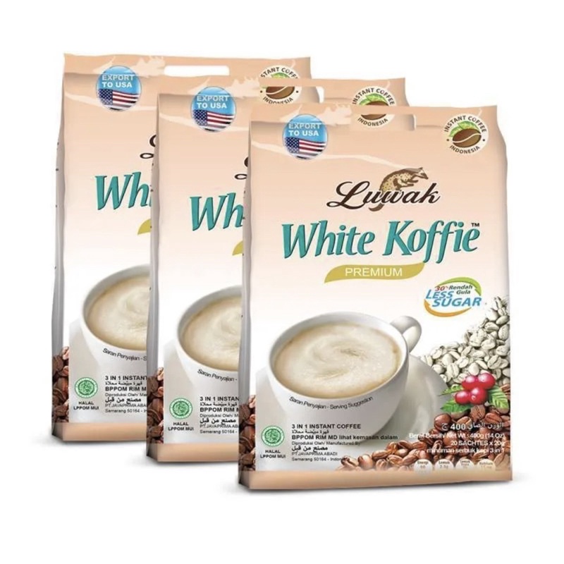 Luwak White Koffie Premium Instant Coffee Less Sugar (20sachets x20g) Shopee Singapore